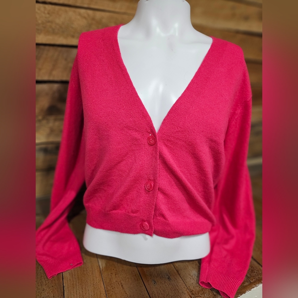 NWT A new‎ day pink Cashmere Like Sweater Cardigan